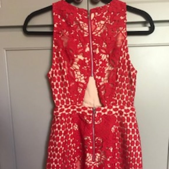 NWT Endless Rose Red Lace Cutout Back Mini Dress - Picture 8 of 13